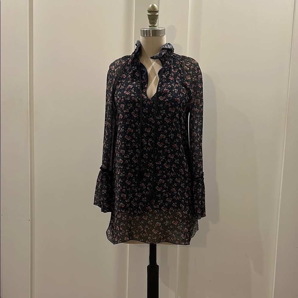 Floral ruffled Long Sleeve Blouse